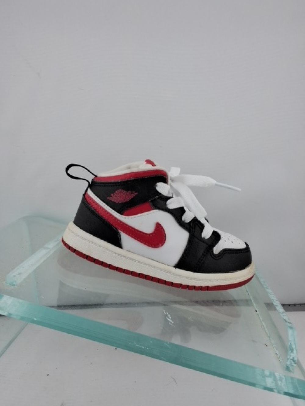 Kids High-Top Athletic Sneakers - White/Black/Red